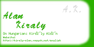 alan kiraly business card